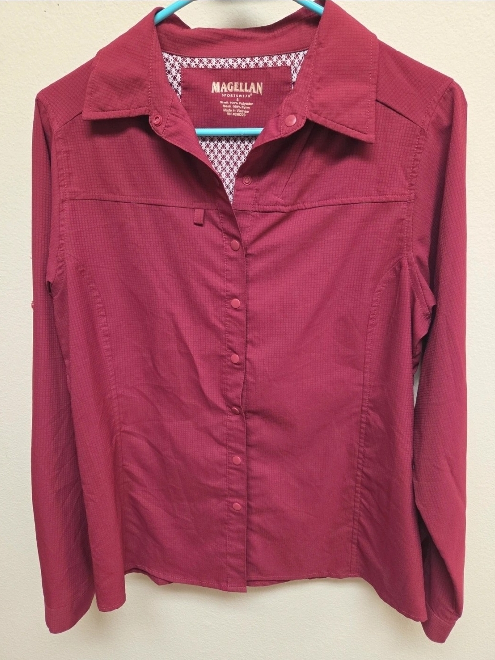 Magellan Outdoors Women's Long-Sleeve Button Front Shirt - Berry Pink